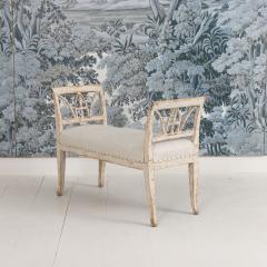 19th c Swedish Gustavian Lindome Painted Window Bench - 4649774