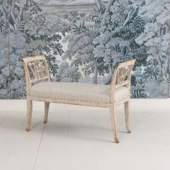 19th c Swedish Gustavian Lindome Painted Window Bench - 4649775
