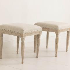 19th c Swedish Gustavian Painted Stools Signed by Johannes Ericsson - 3591917