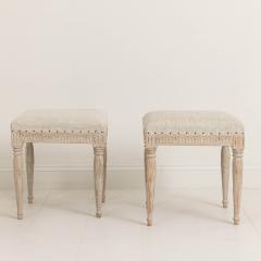 19th c Swedish Gustavian Painted Stools Signed by Johannes Ericsson - 3591923