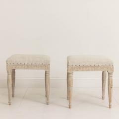 19th c Swedish Gustavian Painted Stools Signed by Johannes Ericsson - 3591924