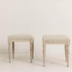 19th c Swedish Gustavian Painted Stools Signed by Johannes Ericsson - 3591925