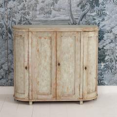 19th c Swedish Gustavian Period Buffet with Demilune Sides in Original Paint - 4504555