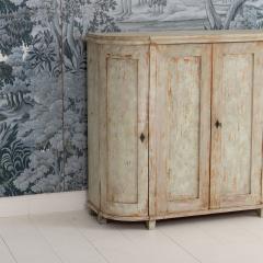 19th c Swedish Gustavian Period Buffet with Demilune Sides in Original Paint - 4504560
