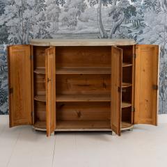 19th c Swedish Gustavian Period Buffet with Demilune Sides in Original Paint - 4504566