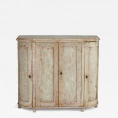 19th c Swedish Gustavian Period Buffet with Demilune Sides in Original Paint - 4504647