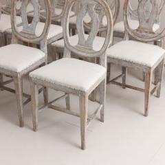 19th c Swedish Gustavian Period Collection of Twelve Chairs in Original Paint - 3142791