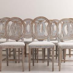 19th c Swedish Gustavian Period Collection of Twelve Chairs in Original Paint - 3142792