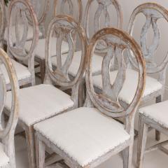 19th c Swedish Gustavian Period Collection of Twelve Chairs in Original Paint - 3142794