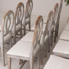 19th c Swedish Gustavian Period Collection of Twelve Chairs in Original Paint - 3142795