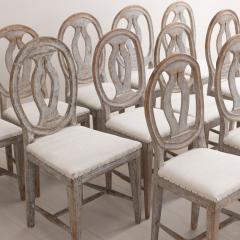 19th c Swedish Gustavian Period Collection of Twelve Chairs in Original Paint - 3142797