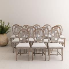 19th c Swedish Gustavian Period Collection of Twelve Chairs in Original Paint - 3142798