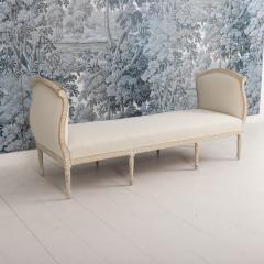 19th c Swedish Gustavian Period Upholstered Daybed in Original Paint - 4487094