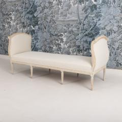 19th c Swedish Gustavian Period Upholstered Daybed in Original Paint - 4487097