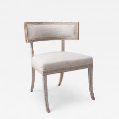 19th c Swedish Gustavian Period Upholstered and Painted Klismos Chair - 2613578