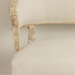 19th c Swedish Gustavian Settee with Egyptian Carvings in Original Paint - 3655400