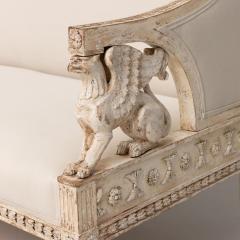 19th c Swedish Gustavian Sofa Bench with Griffins in Original Paint - 3932182