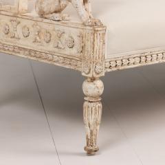 19th c Swedish Gustavian Sofa Bench with Griffins in Original Paint - 3932184