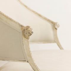 19th c Swedish Gustavian Style Settee with Lion Heads in Original Paint - 3693508