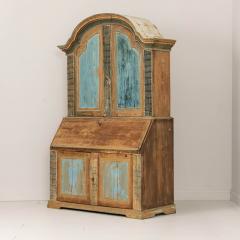 19th c Swedish Rococo Secretary with Library in Original Paint - 3556072