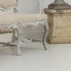 19th c Swedish Rococo Settee or Sofa Bench in Original Paint - 3447077