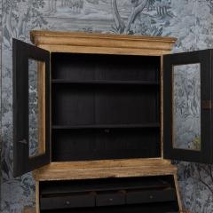 19th c Swedish Two Part Vitrine Secretary in Original Paint - 4147331