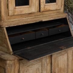 19th c Swedish Two Part Vitrine Secretary in Original Paint - 4147338