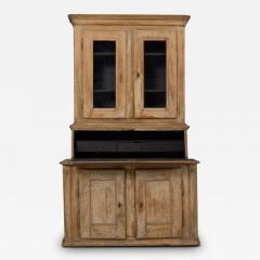 19th c Swedish Two Part Vitrine Secretary in Original Paint - 4151837