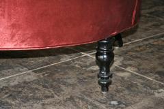 19th c Tufted Sofa with Gold Leaf Iron Planter - 500627