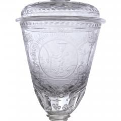 19th century Bohemian engraved glass goblet and cover - 3997871