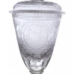 19th century Bohemian engraved glass goblet and cover - 3997873