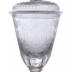 19th century Bohemian engraved glass goblet and cover - 3997874