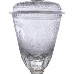 19th century Bohemian engraved glass goblet and cover - 3997876