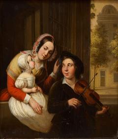 19th century Dutch oil painting of a musical scene - 4143790