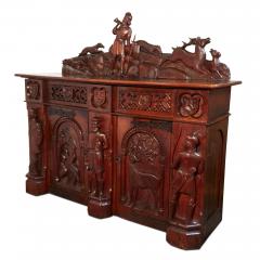 19th century English carved oak cabinet - 3326216