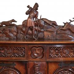 19th century English carved oak cabinet - 3326223