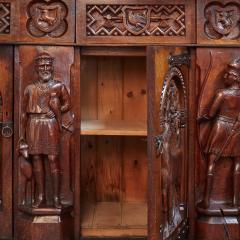 19th century English carved oak cabinet - 3326226