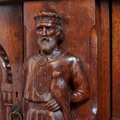 19th century English carved oak cabinet - 3326245