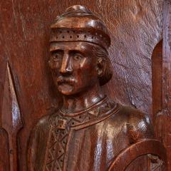 19th century English carved oak cabinet - 3326248