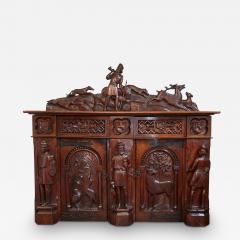 19th century English carved oak cabinet - 3330973