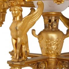 19th century French Empire style gilt bronze chandelier - 4239125