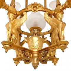 19th century French Empire style gilt bronze chandelier - 4239129