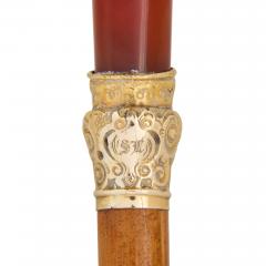 19th century French agate lapis lazuli and gold cane - 4015026