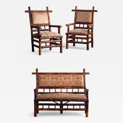 19th century French bamboo Garden Set - 4558437