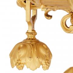 19th century French gilt bronze and glass six light chandelier - 3530647