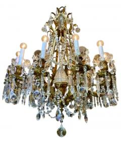 19th century French ormolu and crystal Marie Antoinette chandelier - 3701498