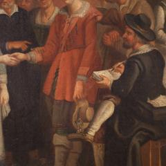 19th century French painting genre scene with wedding - 4111065