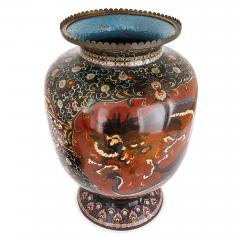 19th century cloisonne enamel dragon vase Meiji period Japan - 3902245