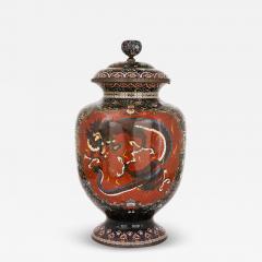 19th century cloisonne enamel dragon vase Meiji period Japan - 3907838