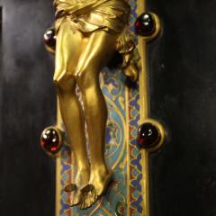 19th century gilded bronze crucifix signed Barbedienne - 3927245